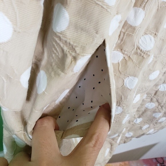 Chico's Womens Biege White Poka Dot Button Up Shacket Size 2/ Size 12/14 - Picture 9 of 13